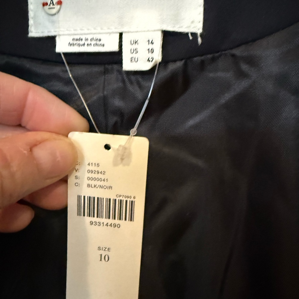 Anthropologie Black Satin Lined Jacket- size 10 brand new - Picture 5 of 9